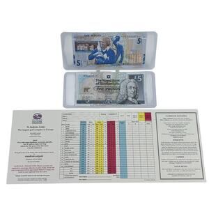 2005 Royal Bank of Scotland Five Pound Bank Note Jack Nicklaus Plus Scorecard